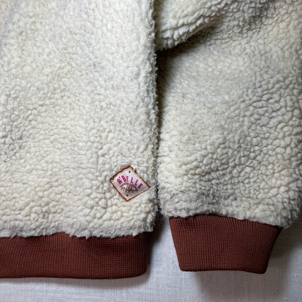 Scotch & Soda Girls Fleece Jacket Sz 8 /128 Cream Teddy Zip Up R'BELLE TAPE TRIM - Picture 6 of 11
